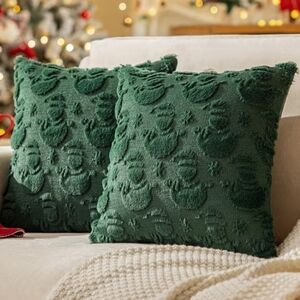 2/$20 NWT Snowman 3D Plush Faux Fur Christmas Pillowcases, Set Of 2